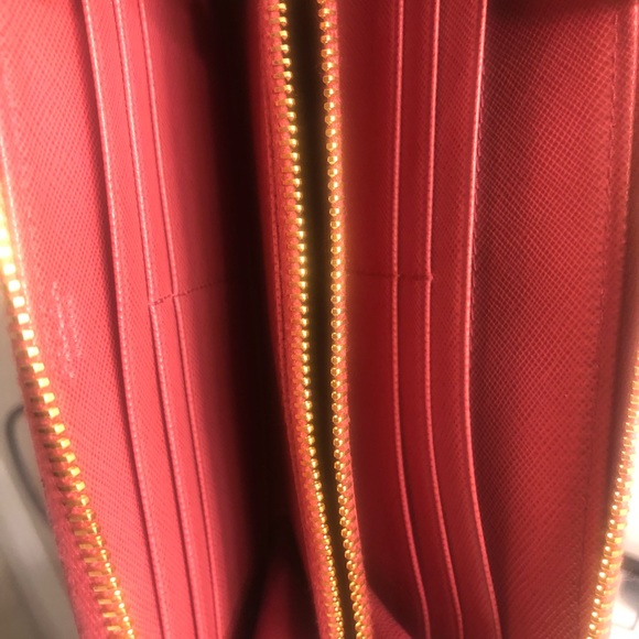 Prada Pink Saffiano Zip Around Wallet - Picture 4 of 12